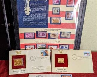 American Ingenuity Stamps And Gold Commemorative Replica Stamps