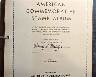The American Commemorative Stamp Album 1953 With Over 100 Stamps