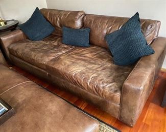 Leather Sofa by Restoration Hardware                            Measures: 95" long x 46" deep x 34" high