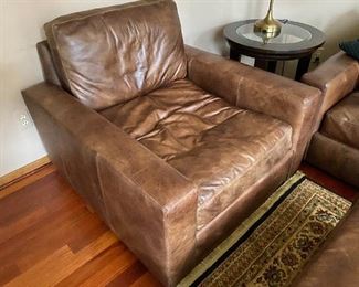 Leather Chair  by Restoration Hardware                       measures: 40 1/2" wide x 46" deep x 34" high
