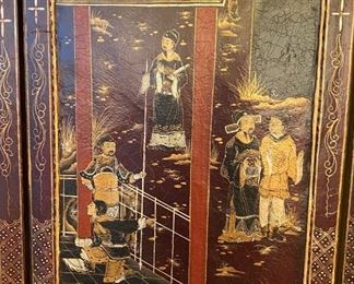 Antique Chinese six panel screen