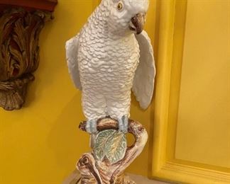 Pair of 19th Century Majolica parrots