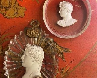 Antique Baccarat sulfide medallions