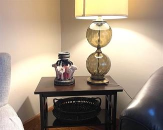 Vintage Smoke Gray Art Glass Lamp