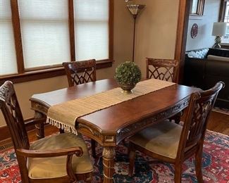 Regal Carved Wood Dining Table and Chairs BUY NOW https://www.estatesales.net/marketplace/items/611309