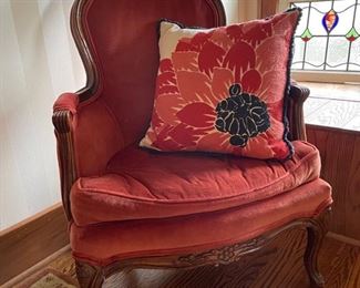 Antique Red Velvet Armchair BUY NOW https://www.estatesales.net/marketplace/items/611305