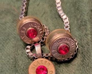 Shot gun earrings and pendant