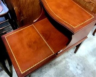Leather top end table