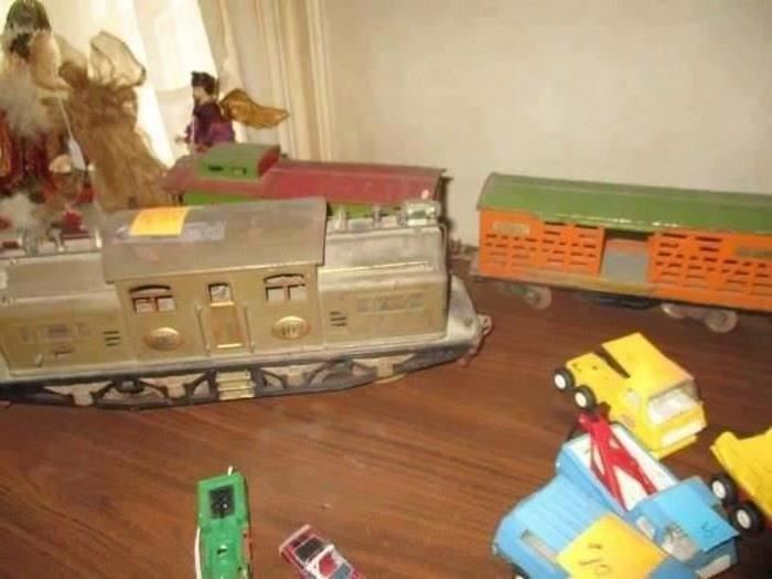Vintage train set, tracks, tunnel, bridge etc