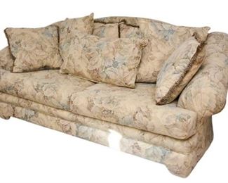 26.Floral Pattern Sofa With Decorative Pillows