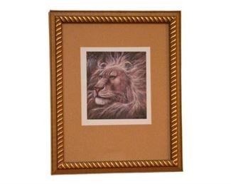 47.Frame Lion Print Signed