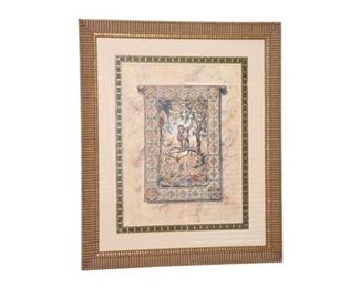 51.Framed Monkey Print Signed Illegibly