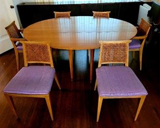 Beautiful Dunbar oval drop leaf dining table and 6 chairs