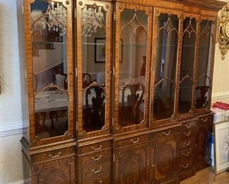 Adorable 6 Door Mahogany China Cabinet with Lights