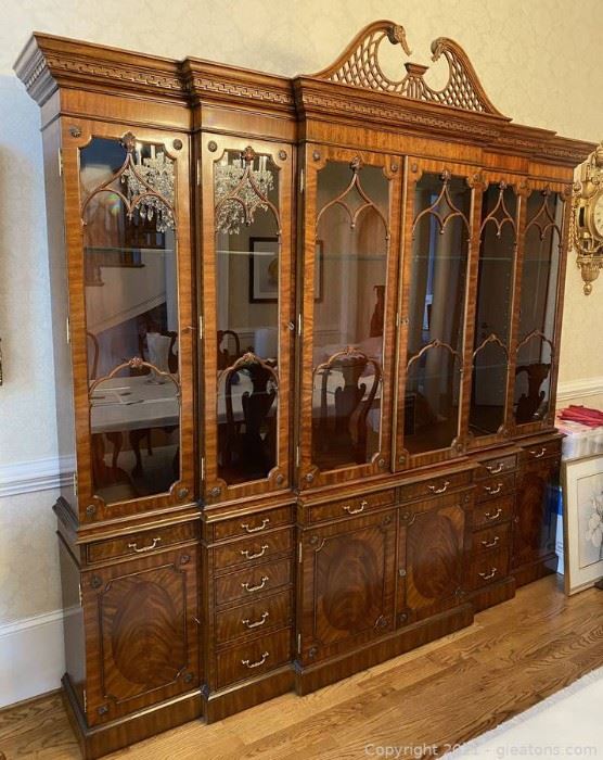 Adorable 6 Door Mahogany China Cabinet with Lights