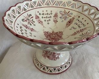Antique Porcelain Compote Center Piece Bowl