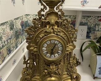 Beautiful LXIV Style Gilt Brass Mantle Clock