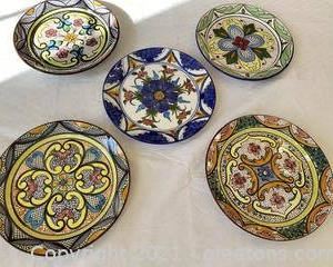 Beautiful Spanish Hand Painted Ceramic Decorative Plates