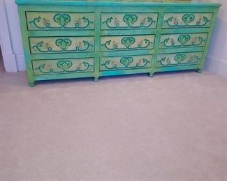 Colorful 9 Drawer Arte De Mexico Chest of Drawers