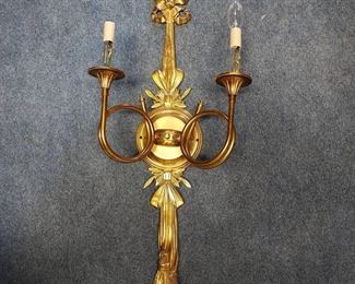 French Inspired Bow and Horn Wall Sconce
