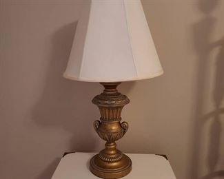 Gold Distressed Urn Table Lamp with Shade