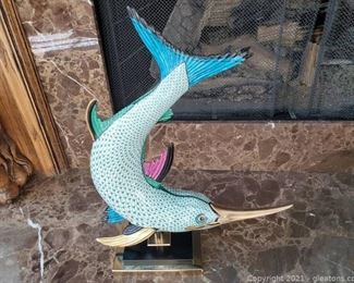 Manifattura Porcellane Artistiche Firenze Sculpture Swordfish
