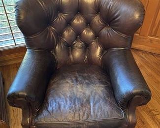 Ralph Lauren Tufted Leather Writers Club Chair