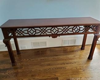 The Perfect Accent Piece Hand Crafted Wooden Table Console with Detailed Designs