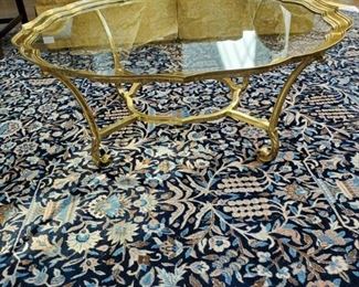 Unique Vintage Italian Brass Glass Coffee Table