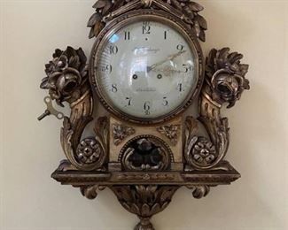 Vintage Swedish Gustavian Wall Clock
