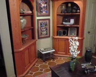 PAIR of beautiful pine corner cabinets