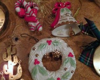 Nice selection of Christmas ornaments - including Lenox porcelain