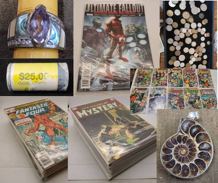 Vintage Comics, Jewelry, Coins and more