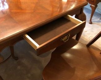 Drawers at both ends of Oak Dining Table