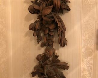 Vintage Carved Wooden Wall Hanging