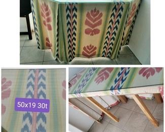 display table, vanity - has custom glass for protection. $75