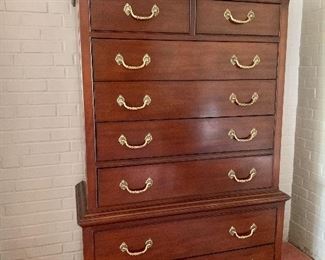 8 drawer chest on chest, by Lineage, 67” tall, 43” wide, 20” deep
