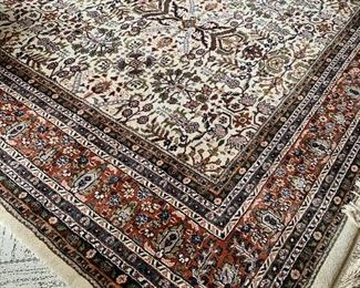 handmade wool rug, approximately 18’x 12’