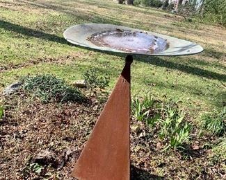 Copper birdbath 42” tall by 30” wide