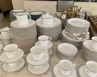 Royal Doulton china “Platinum Concord” service for at least 40