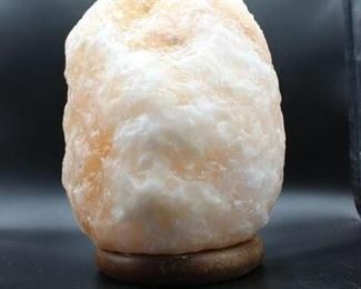 9 Inch Himalayan Crystal Rock Salt Lamp on Wooden Base
