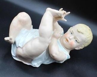 Antique Gebruder Heubach Porcelain Bisque Piano Baby Figurine