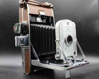 Antique Polaroid Land Model 95 with Leather Stitched Travel Case