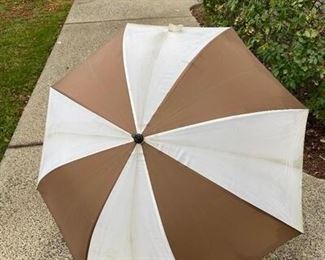 Large Brown White Colored Umbrella
