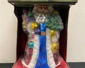Large Mercury Glass Santa Claus Christmas Holiday Figurine Ornament