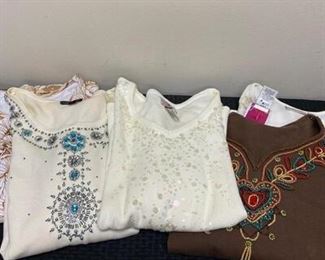 Lot of Womens 1X Brown White Tone Top