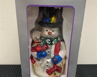 Mercury Glass Snowman Christmas Holiday Decor Ornament by Peschka