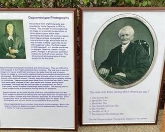 Pair of Framed Informational Posters about the Era of Daguerreotype Photography