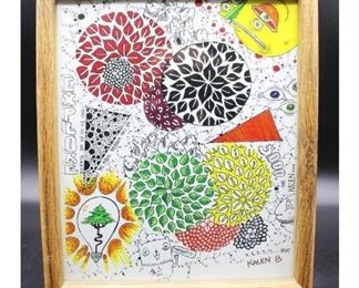 Small Framed Colorful Geometrical Pop Art Print by Local Artist Kalen Blackburn