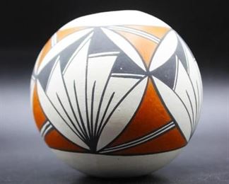 Vintage Southwestern Native American Pottery Vase Vessel Signed I. Castillo Acoma Pueblo Indian